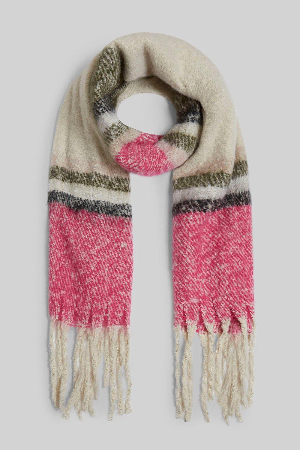 Полосатый шарф-одеяло James Lakeland, розовый полосатый шарф одеяло james lakeland синий
