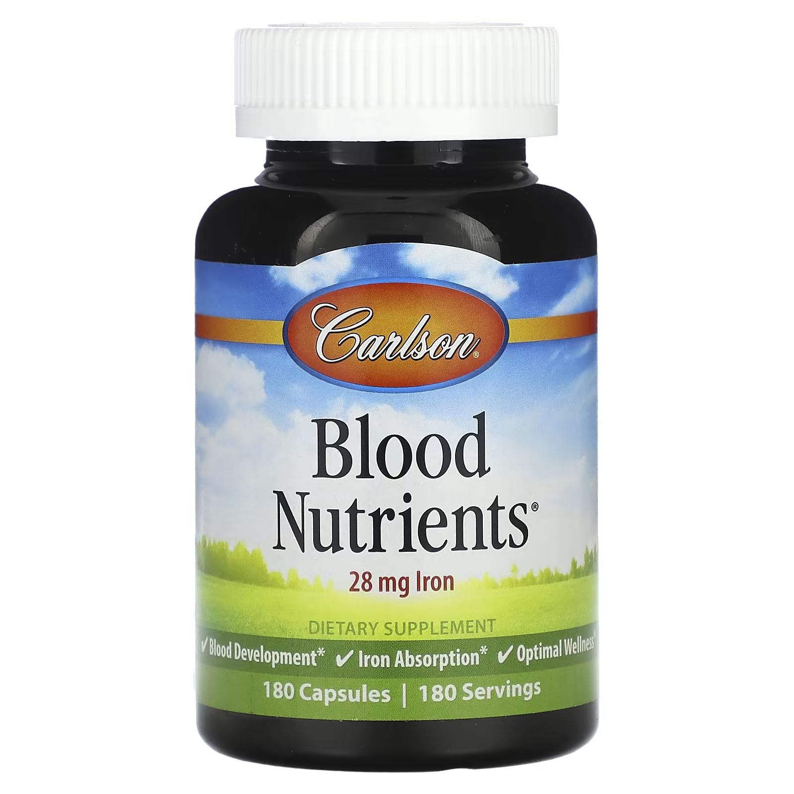 Пищевая добавка Carlson Blood Nutrients, 180 капсул carlson labs glutathione booster добавка с глутатионом 180 капсул