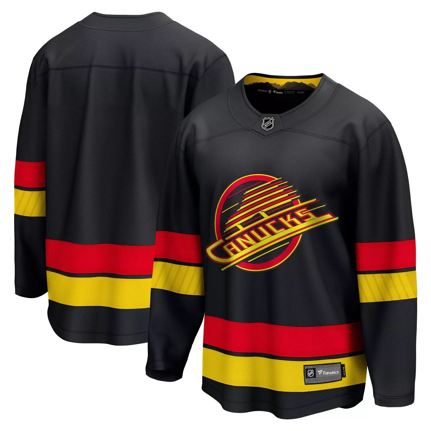 

Мужская альтернативная фирменная черная футболка Vancouver Canucks — Premier Breakaway 2022/23 Fanatics, Черный