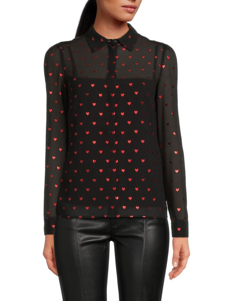

Топ с воротником-стойкой в форме сердца Redvalentino, цвет Nero