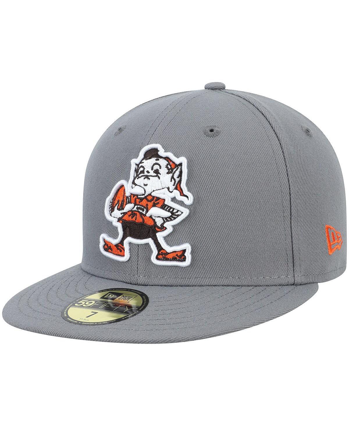 

Мужская графитовая приталенная шляпа Cleveland Browns Throwback Logo Storm 59FIFTY New Era