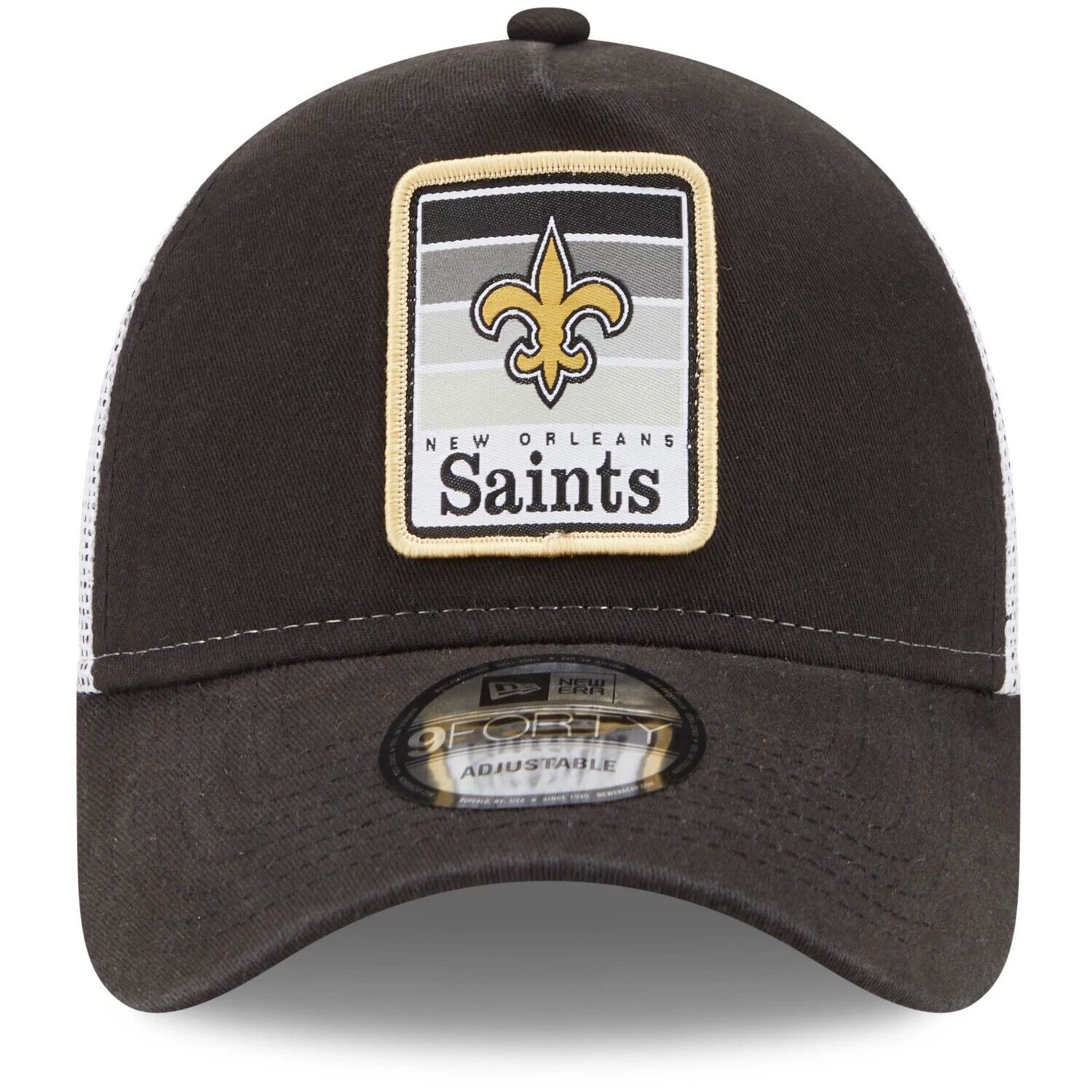 

Мужская кепка New Era черно-белая New Orleans Saints Gradient Trucker 9FORTY Snapback