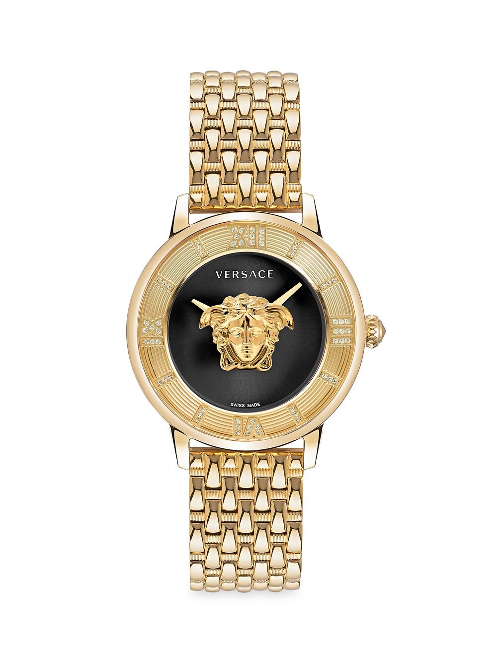 

Часы La Medusa с браслетом из золота и бриллиантов с ионным напылением Versace, желтый