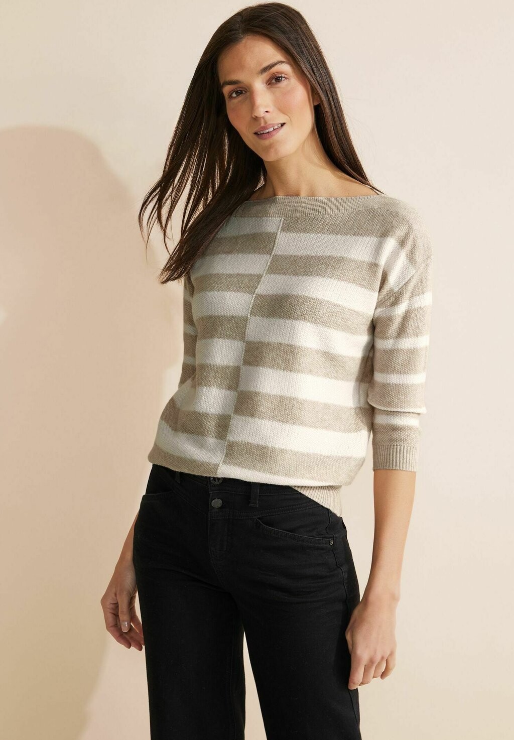 

Вязаный свитер MIT STREIFENPRINT Street One, цвет beige