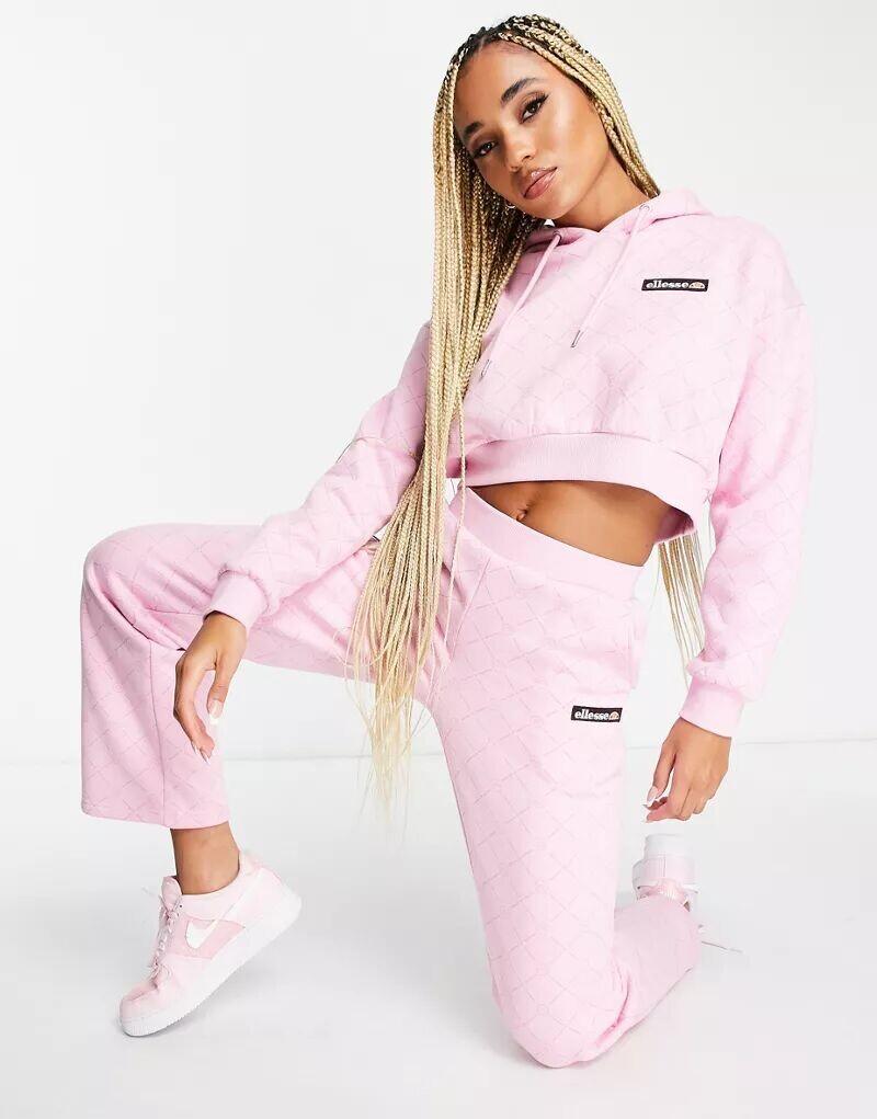 

Розовые джоггеры с монограммой и фирменным логотипом ellesse Coffee Pack