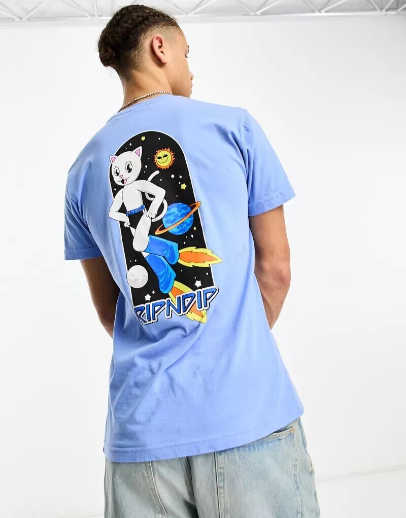 

Синяя футболка RIPNDIP Astro с принтом спереди и сзади Rip N Dip, Синий