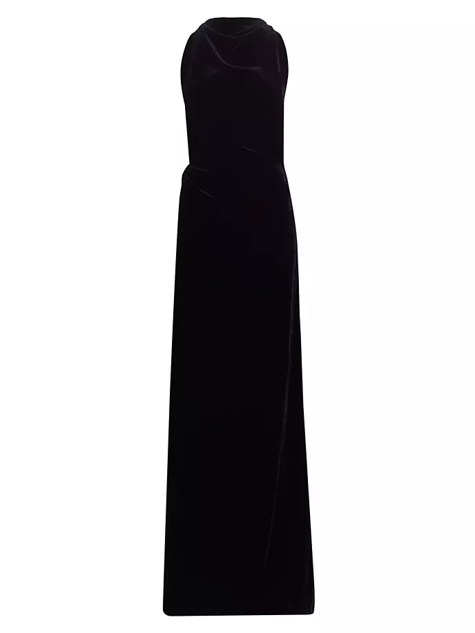 

Бархатное платье с закрученной спиной Proenza Schouler, черный