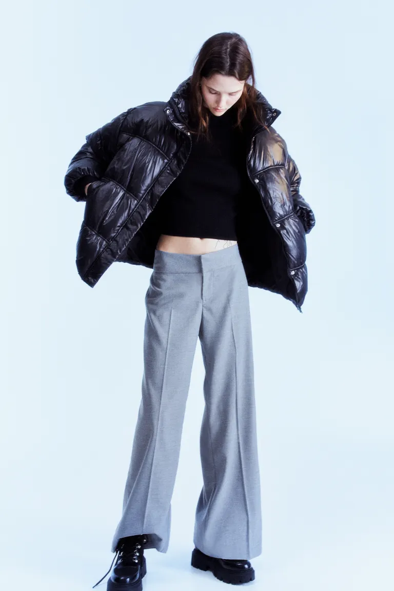 

Широкие элегантные брюки H&M, серый