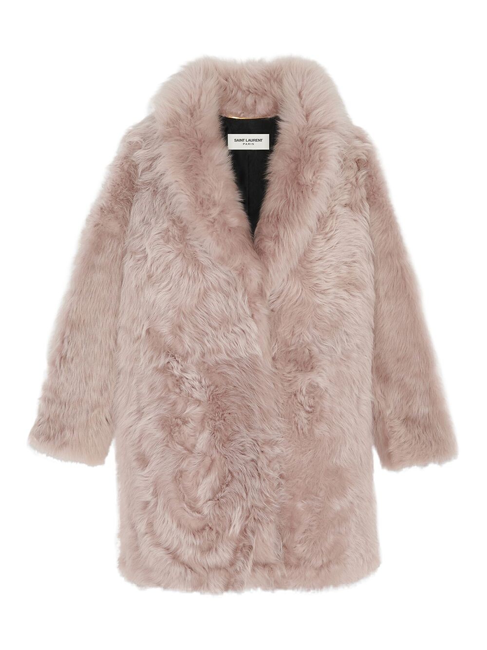 

длинное пальто из овчины Saint Laurent, роза, Коричневый