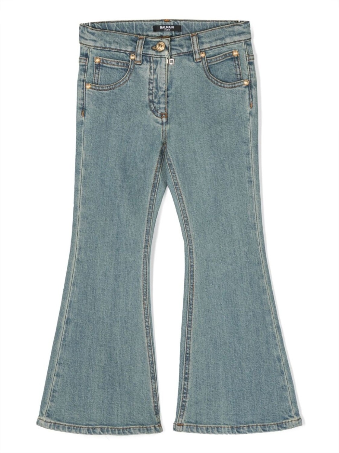 

Balmain Kids расклешенные джинсы с заниженной талией, синий