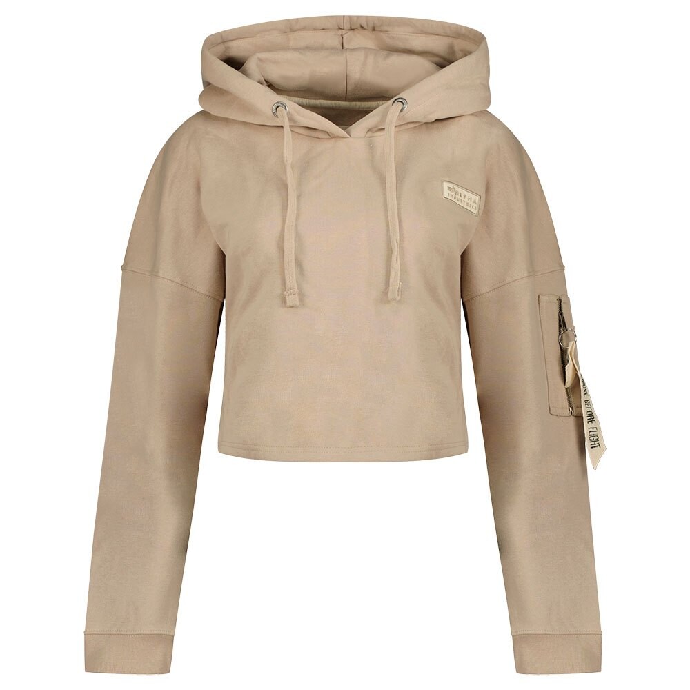 

Худи Alpha Industries Organics Cropped Oversized, бежевый