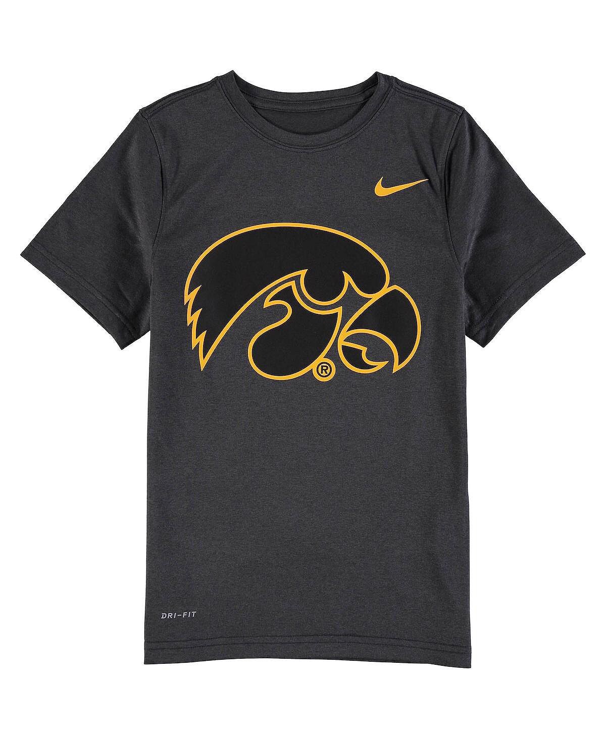 

Антрацитовая футболка Big Boys Iowa Hawkeyes Legend Travel Performance Nike