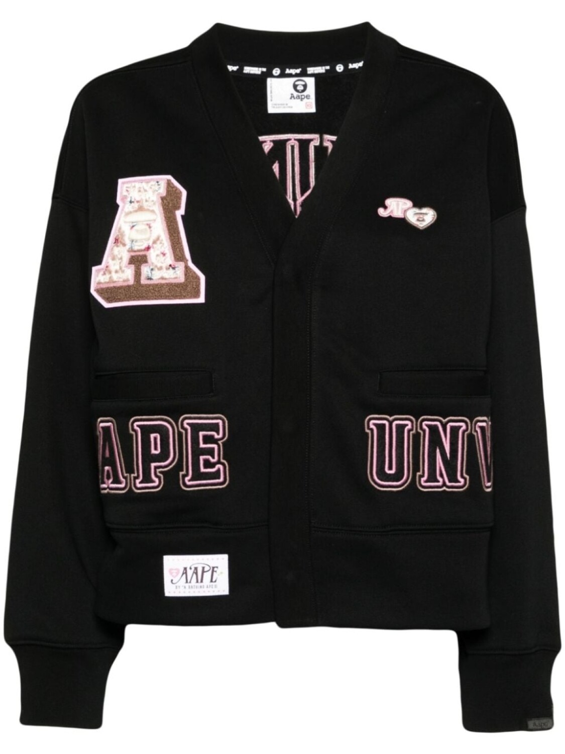 

AAPE BY *A BATHING APE укороченный кардиган Moonface с логотипом, черный