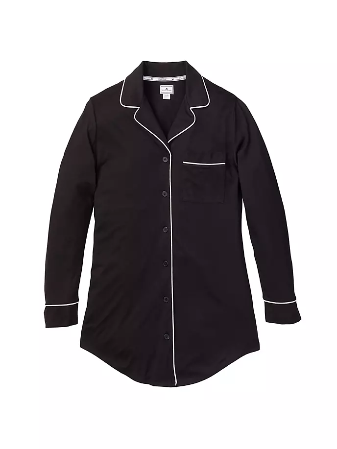 Хлопковая ночная рубашка пима Petite Plume, черный