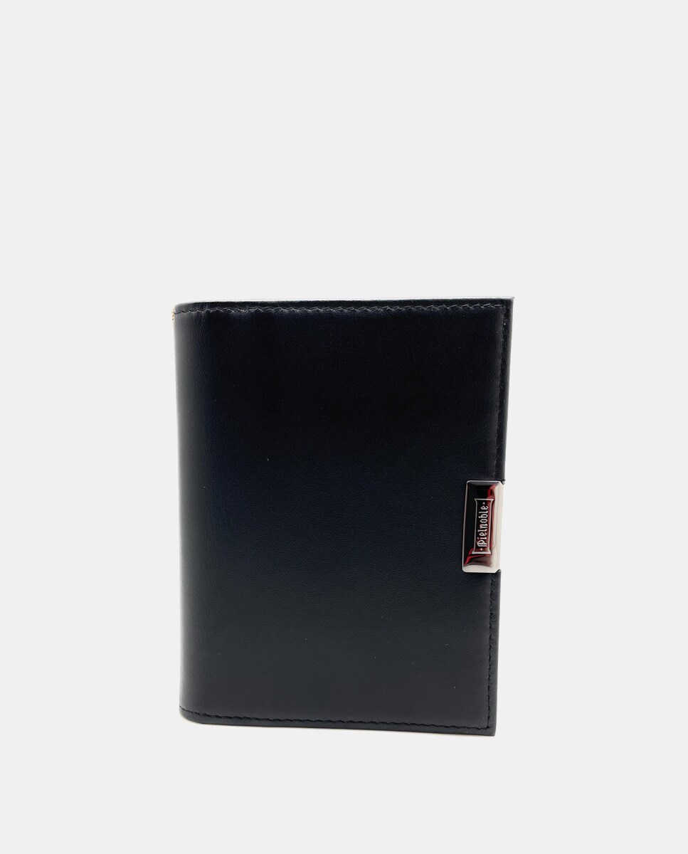 Черный кожаный кошелек на семь карт Pielnoble, черный большой черный кожаный кошелек на двадцать карт pielnoble черный