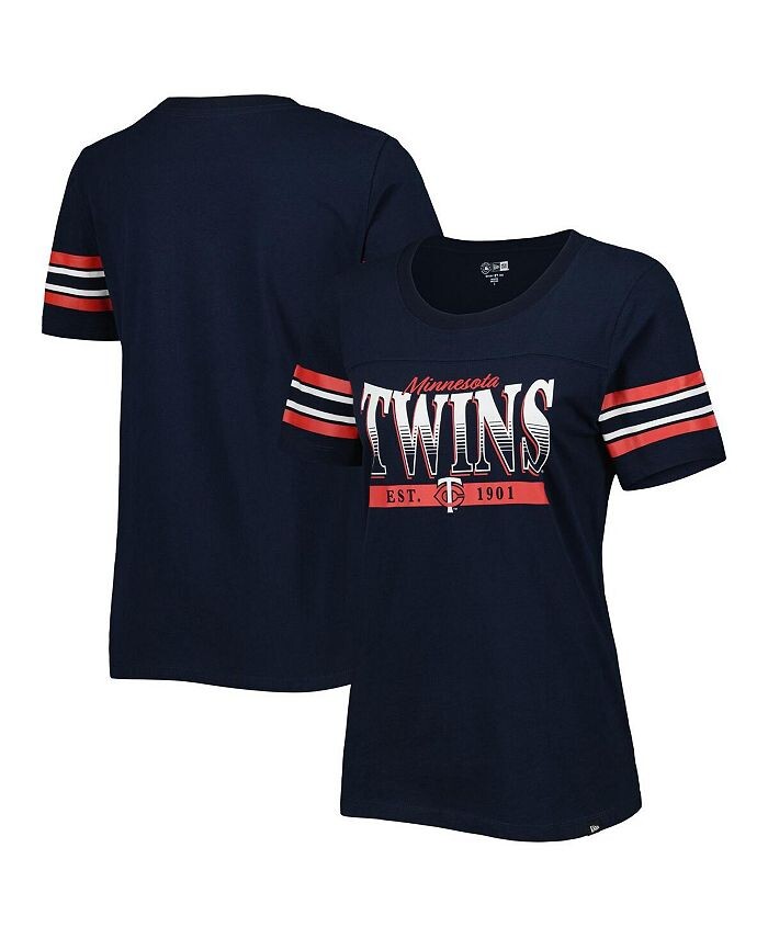 

Женская темно-синяя футболка в полоску Minnesota Twins Team New Era, синий