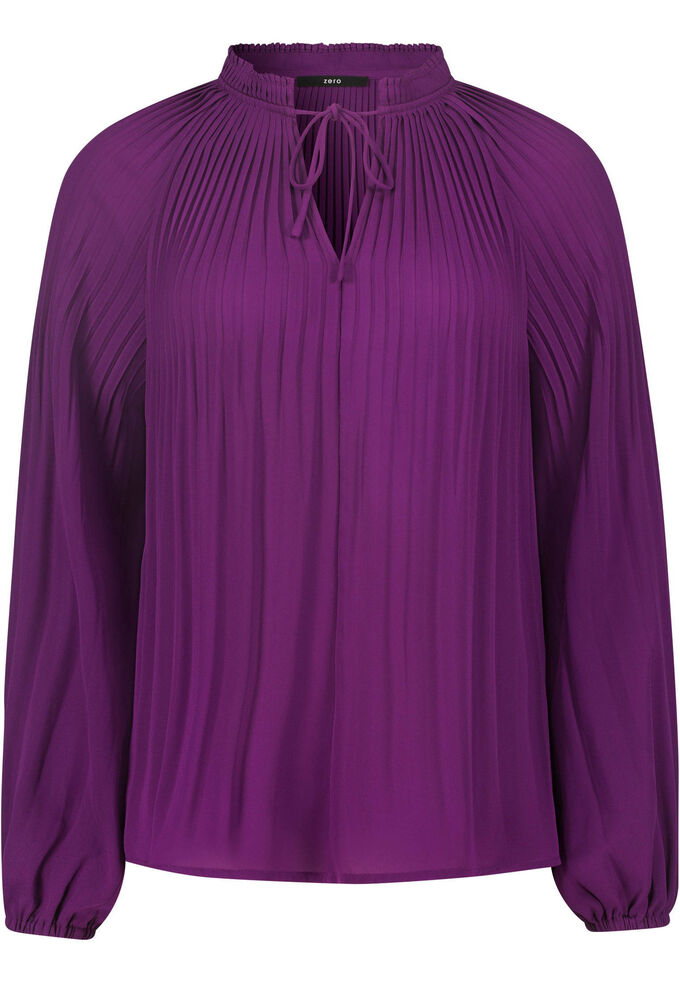 Плиссированная блузка с V-образным вырезом Zero, фиолетовый
