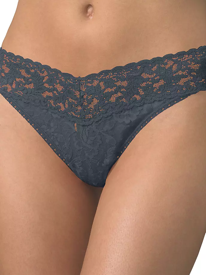 

Стринги с кружевной накладкой Hanky Panky, цвет granite