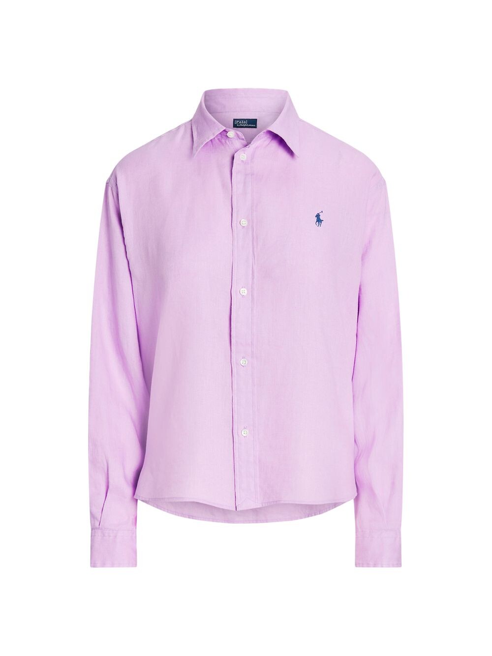 

Льняная рубашка оверсайз Polo Ralph Lauren, сиреневый