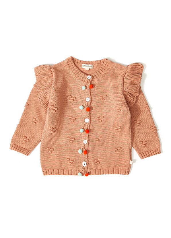 

Кардиган из органического хлопка с оборками для девочек dusty rose Patique Kids