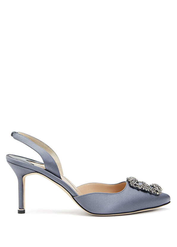 

Туфли на высоком каблуке с каменными деталями Manolo Blahnik, синий