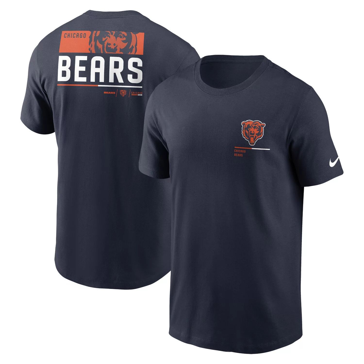 Мужская темно-синяя футболка Nike Chicago Bears Team Incline