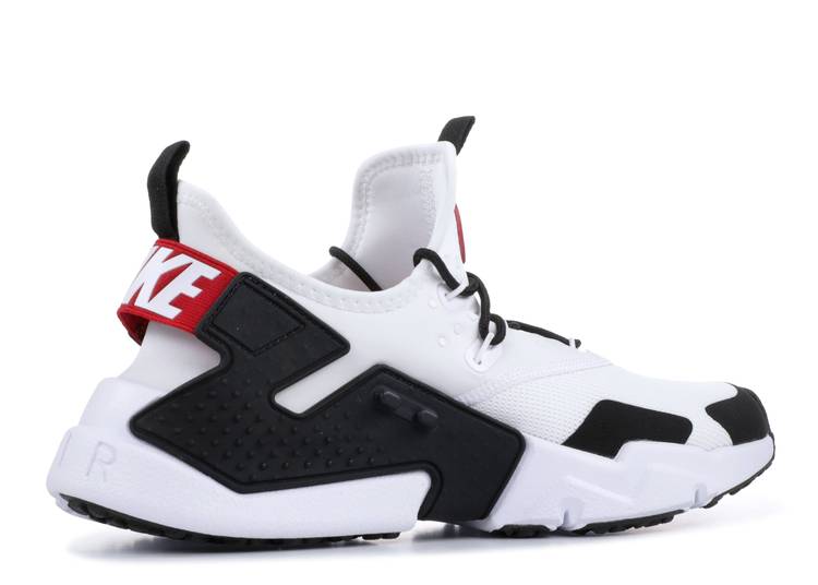 Nike huarache red 2025 and black and white