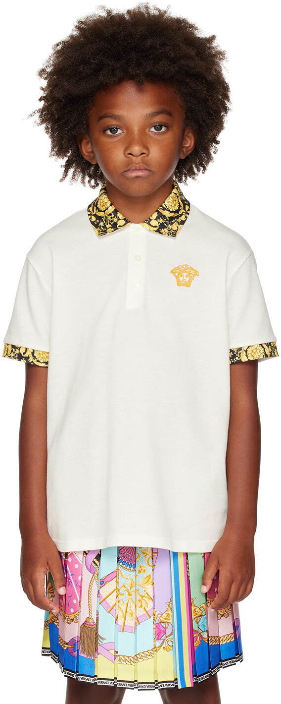 

Детское белое поло Barocco Versace, Белый