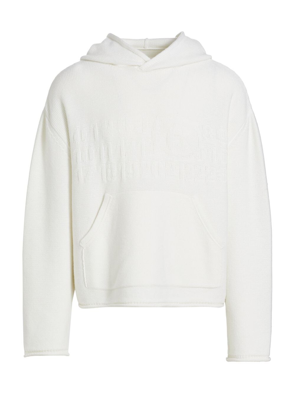 

Свитер с капюшоном из натуральной шерсти интарсия MM6 Maison Margiela, белый