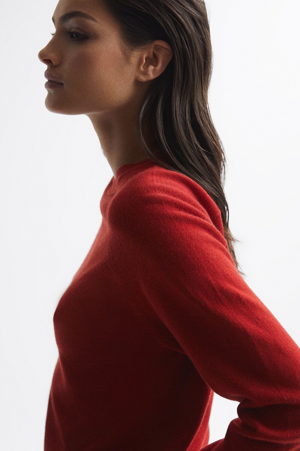 

Вязаный свитер Audrey с круглым вырезом Reiss, красный