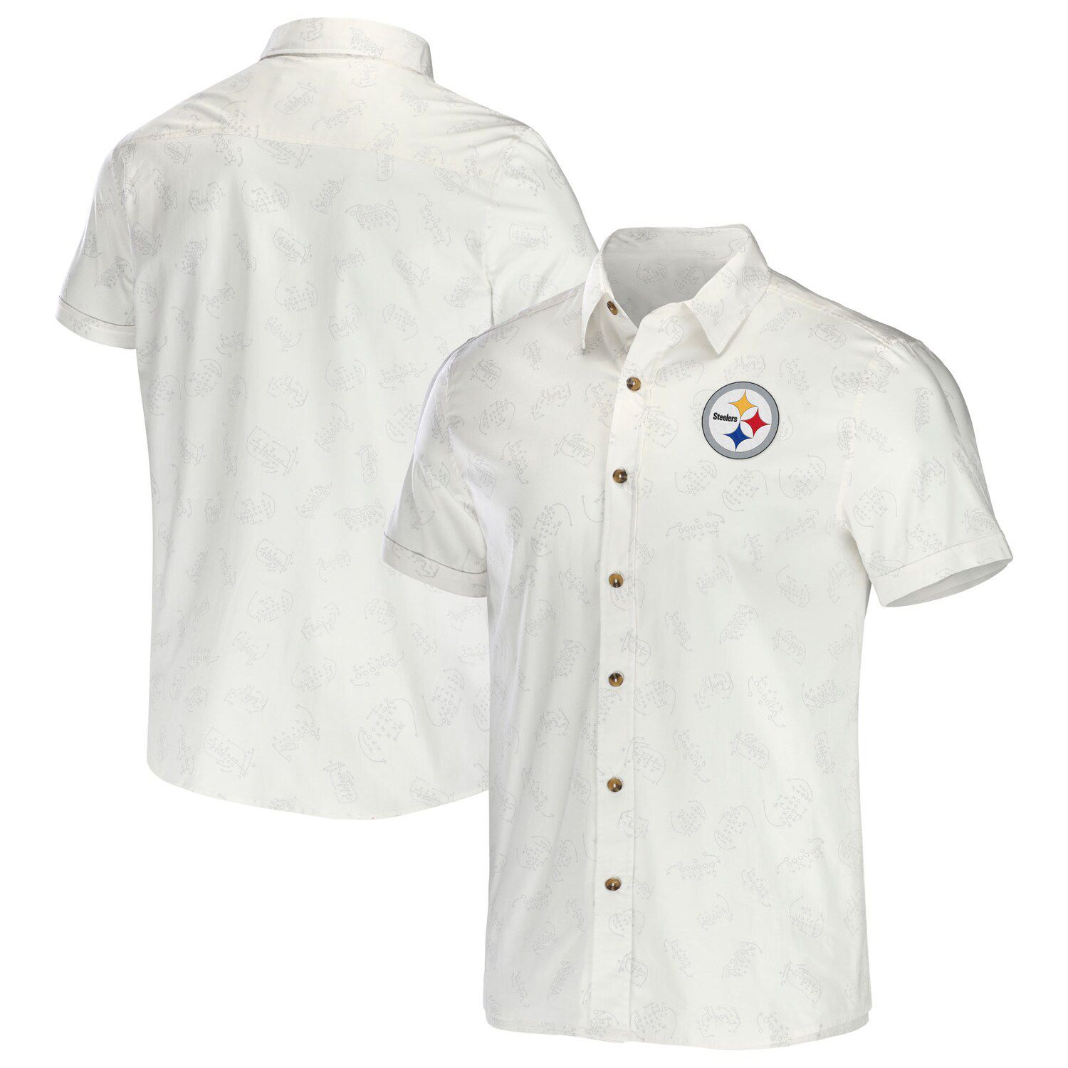 цена Мужская белая тканая футболка на пуговицах из коллекции NFL x Darius Rucker от Fanatics Pittsburgh Steelers