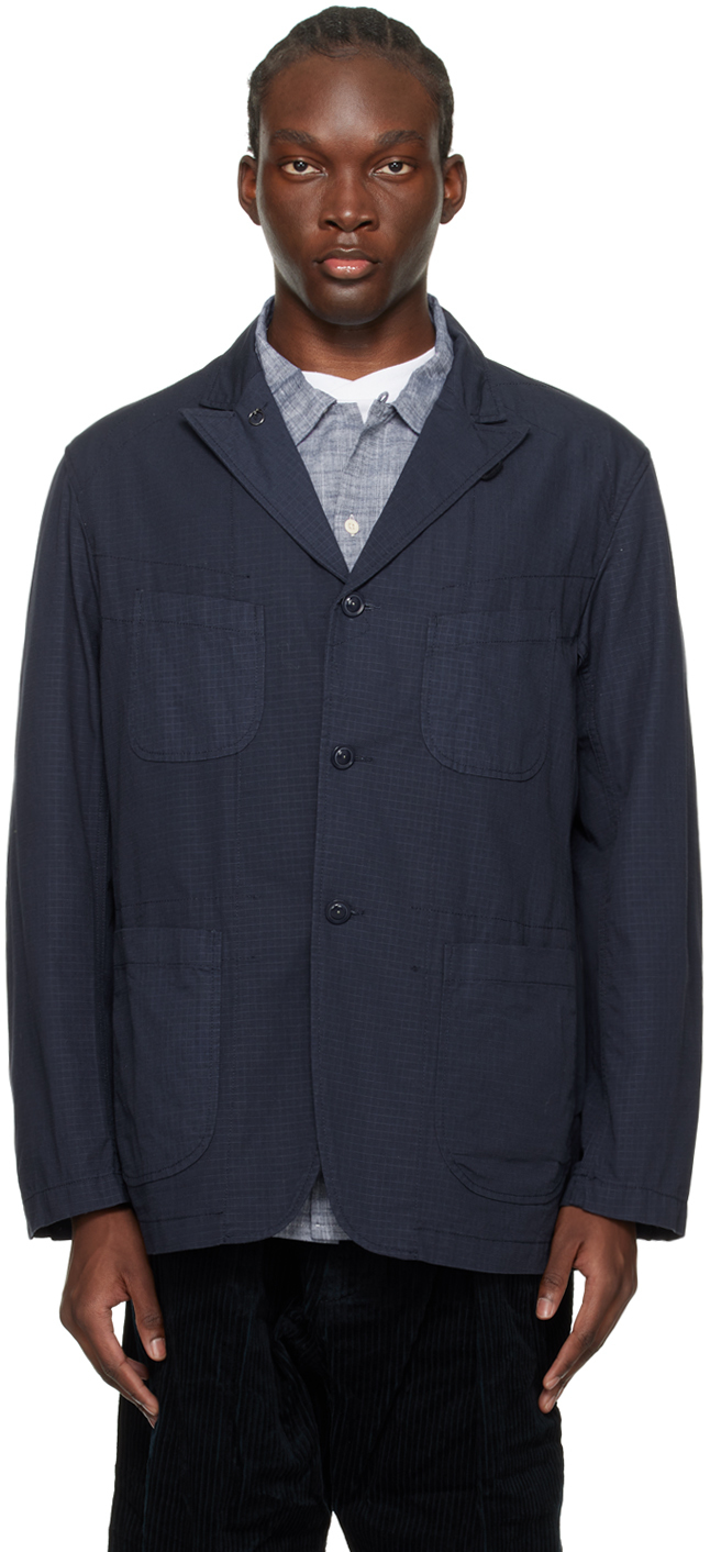 Темно-синий однобортный пиджак Engineered Garments