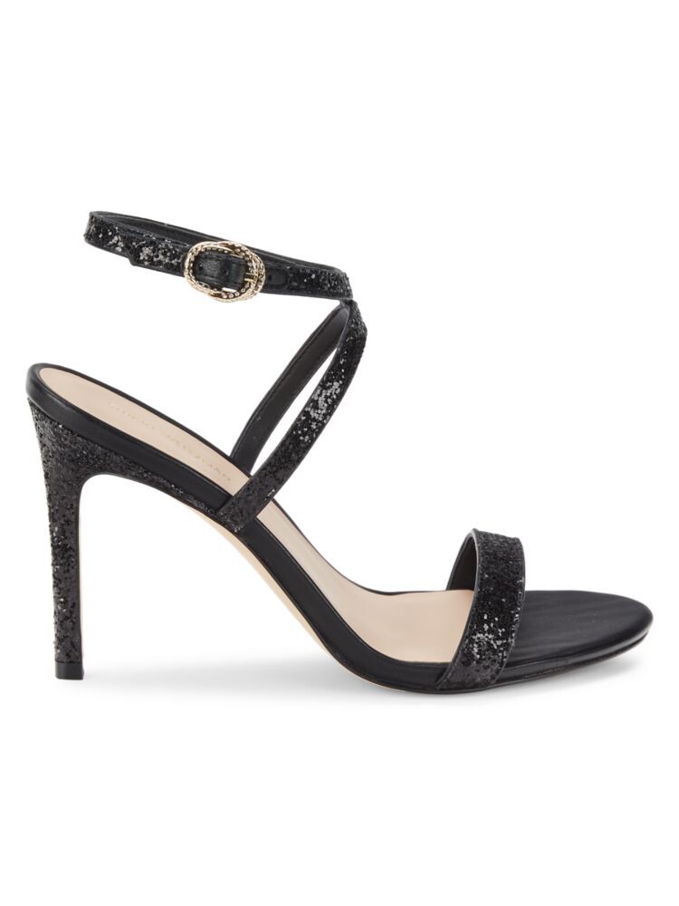 

Сандалии с блестящими ремешками Stuart Weitzman, черный