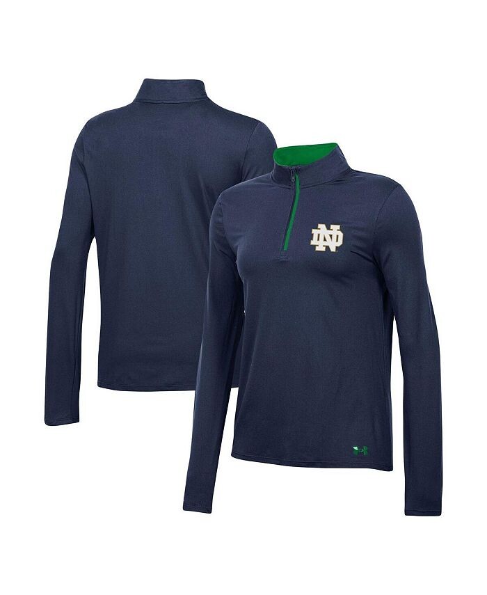 

Женская темно-синяя футболка с молнией без четверти Notre Dame Fighting Irish Gameday Knockout Under Armour, синий