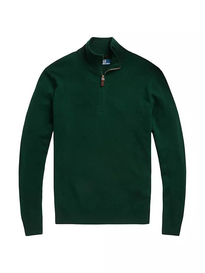 

Шерстяной пуловер с молнией до половины Polo Ralph Lauren, зеленый