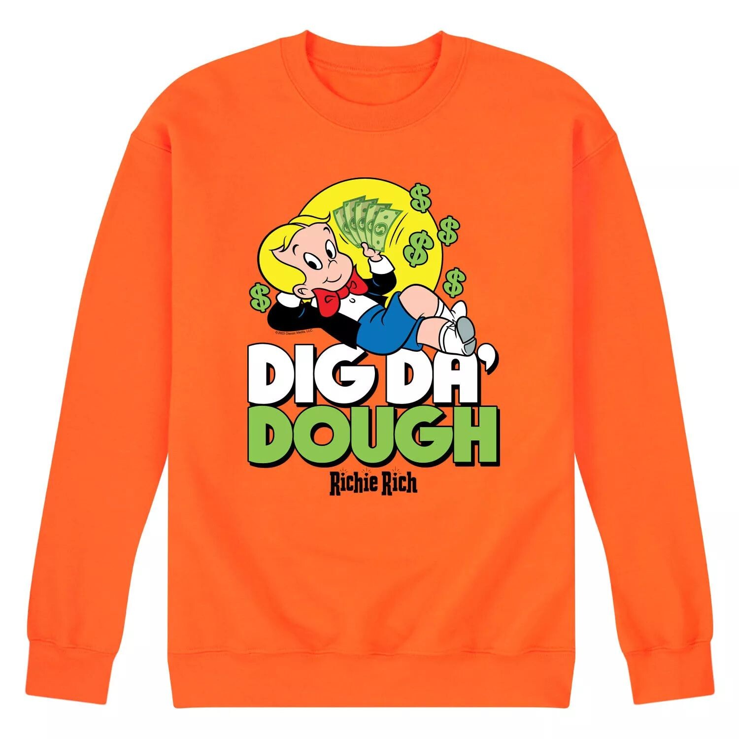 

Мужской свитшот с рисунком Richie Rich Dig Da' Dough Licensed Character