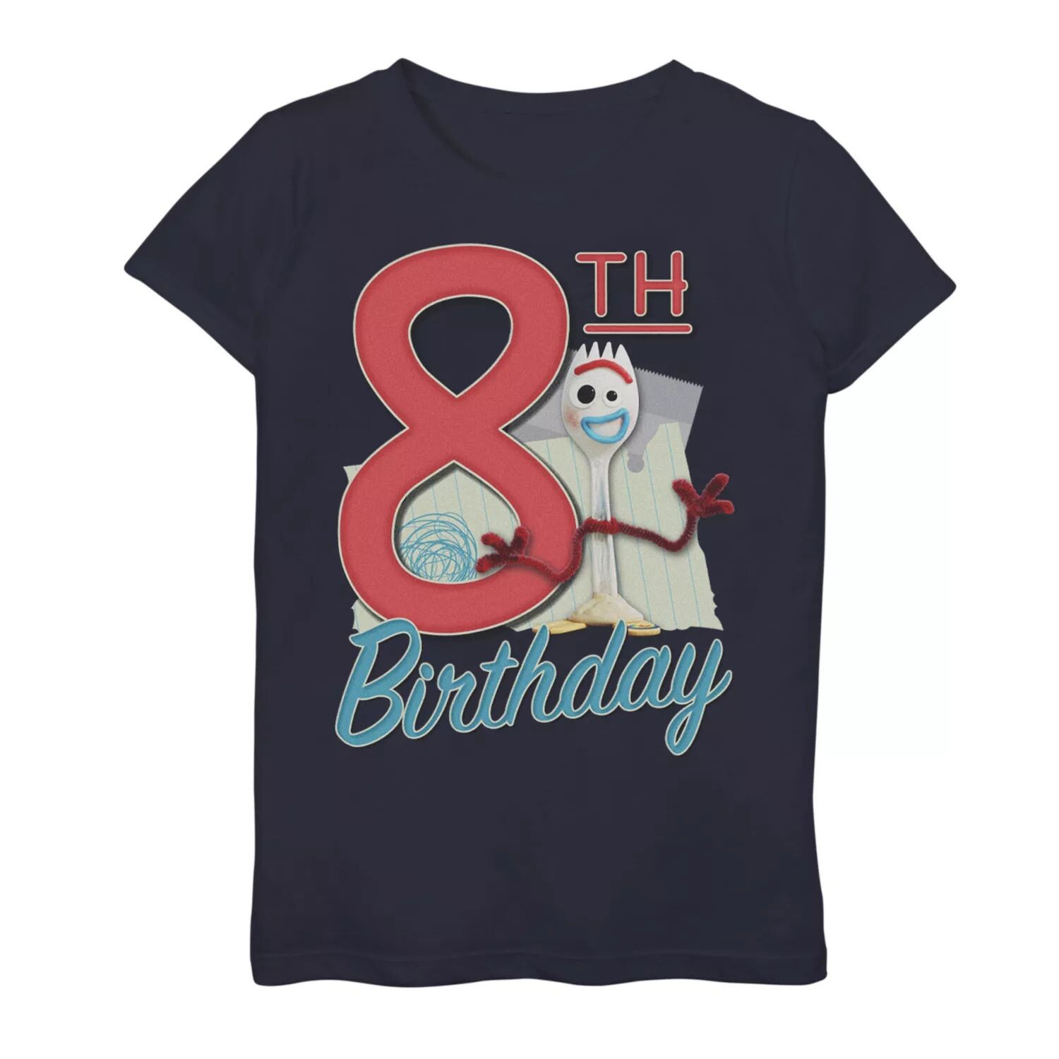 

Футболка Forky с рисунком на 8-й день рождения для девочек 7–16 лет Disney/Pixar «История игрушек 4» Disney / Pixar