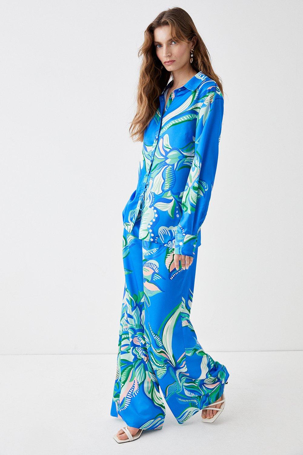цена Alexandra Farmer рубашка оверсайз с цветочным принтом Coast, синий