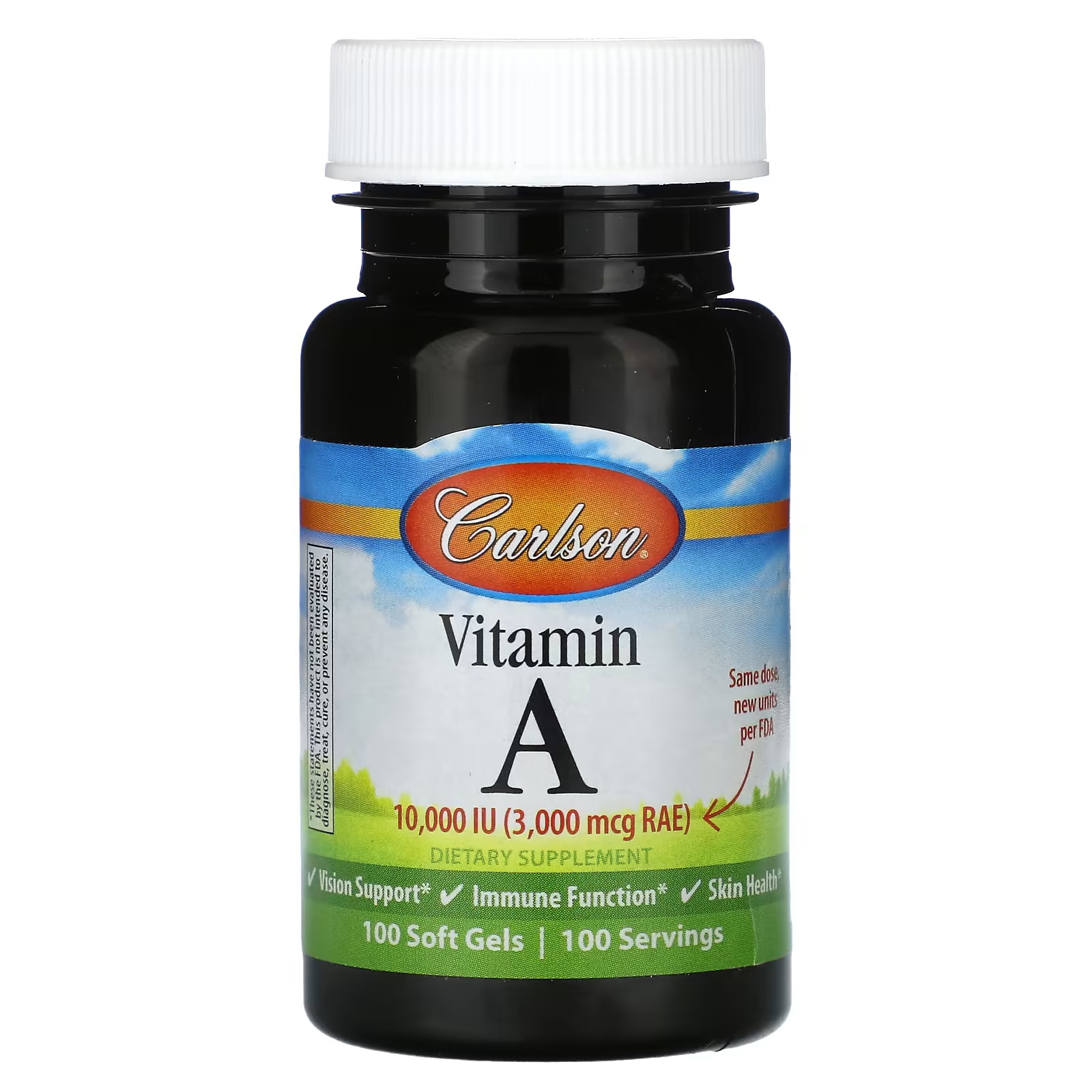 Витамин А Carlson 10 000 МЕ, 100 мягких таблеток carlson витамин a 10 000 ме 250 мягких таблеток