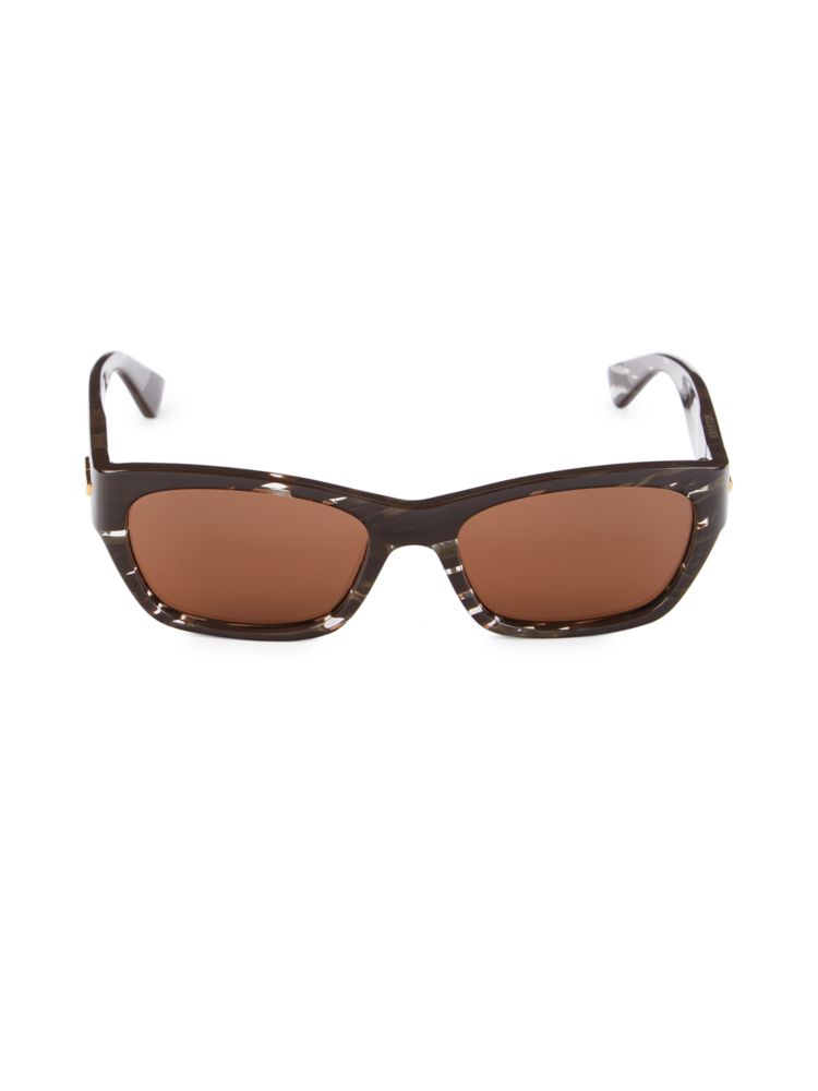 Овальные солнцезащитные очки 55MM Bottega Veneta, коричневый солнцезащитные очки bottega veneta коричневый