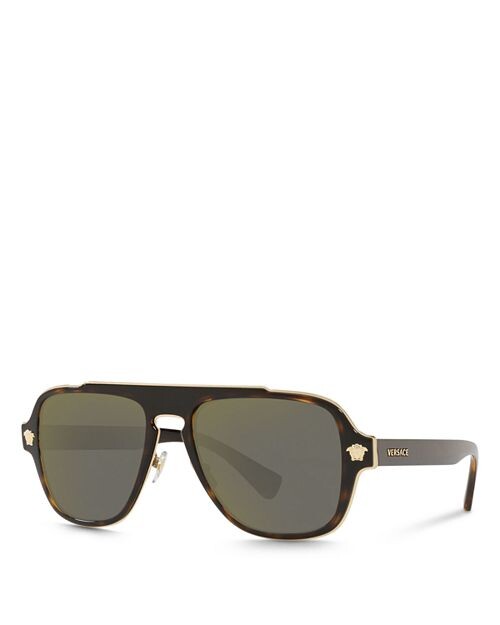 

Мужские квадратные солнцезащитные очки, 56 мм Versace, цвет Brown