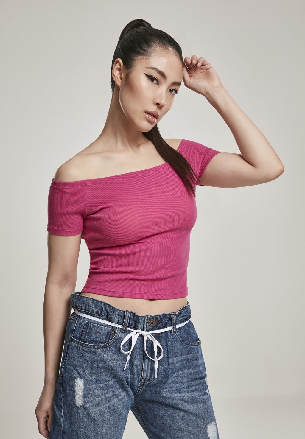 

Базовая футболка Off Shoulder Urban Classics, розовый