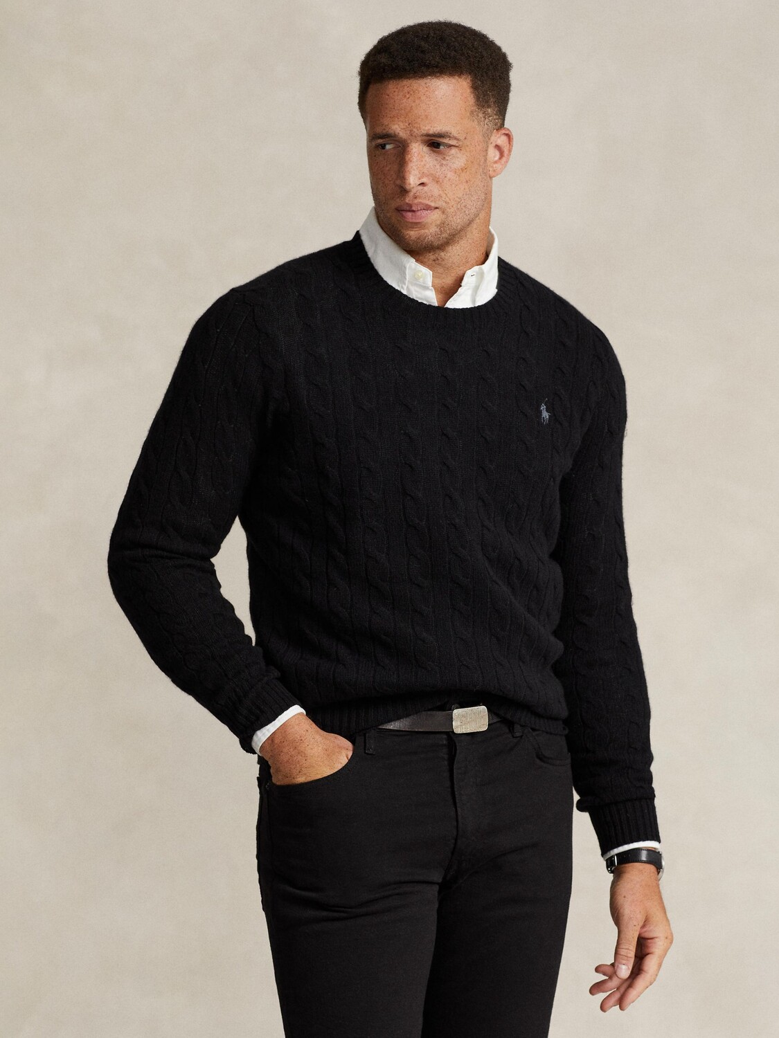 

Шерстяной джемпер косой вязки с длинными рукавами Polo Big & Tall Ralph Lauren