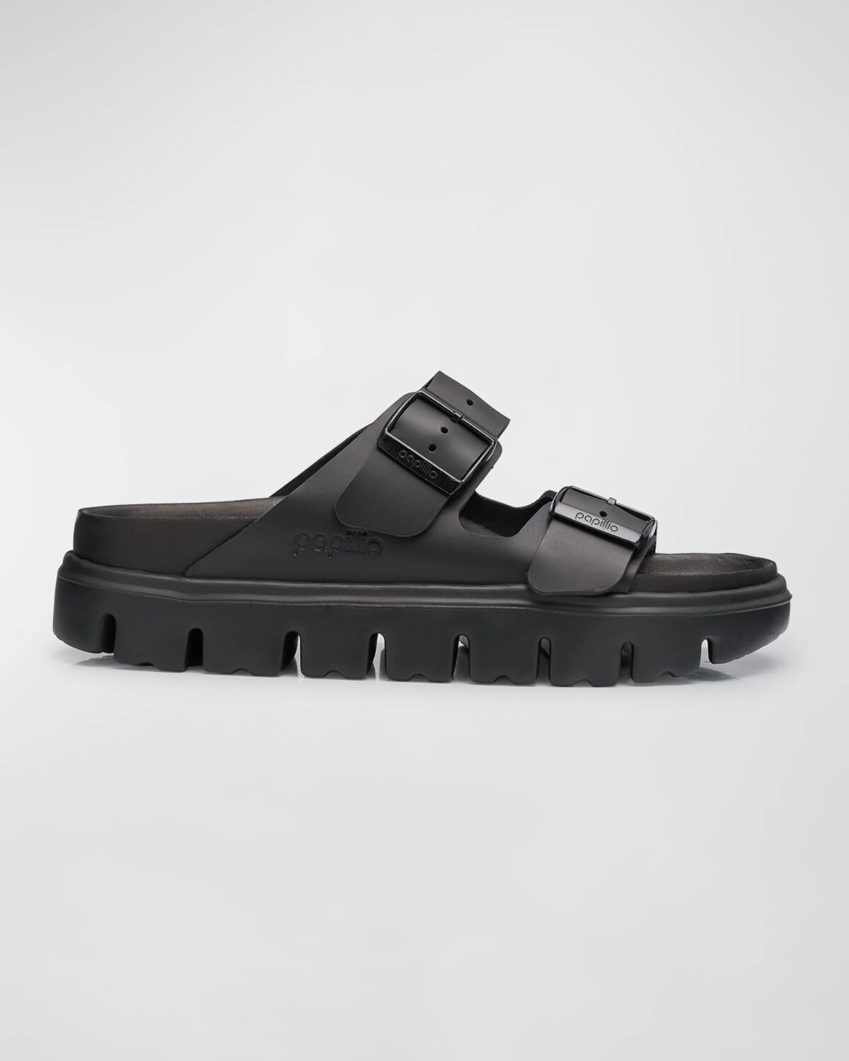 

Изысканные кожаные сандалии на платформе Arizona с двумя пряжками BIRKENSTOCK, цвет Black