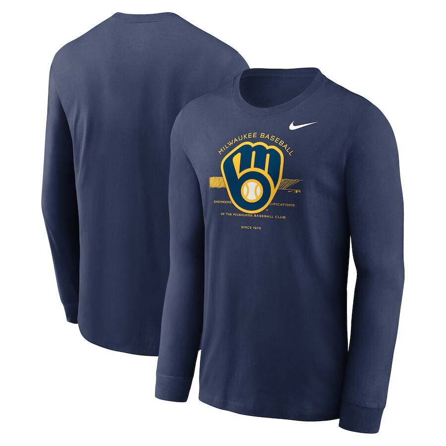 

Футболка с длинным рукавом Nike Milwaukee Brewers, нави