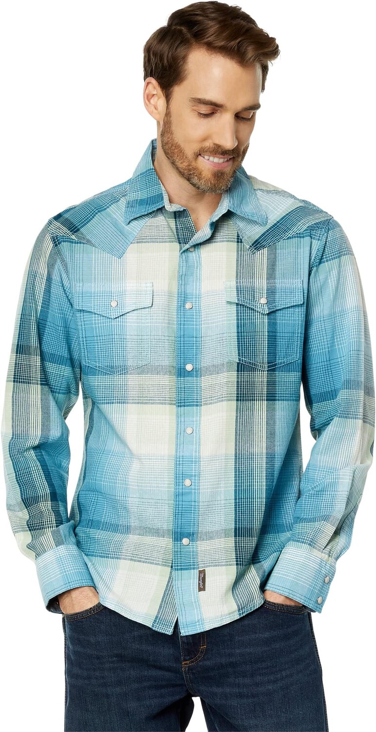 

Рубашка Retro Premium Long Sleeve Snap Wrangler, синий