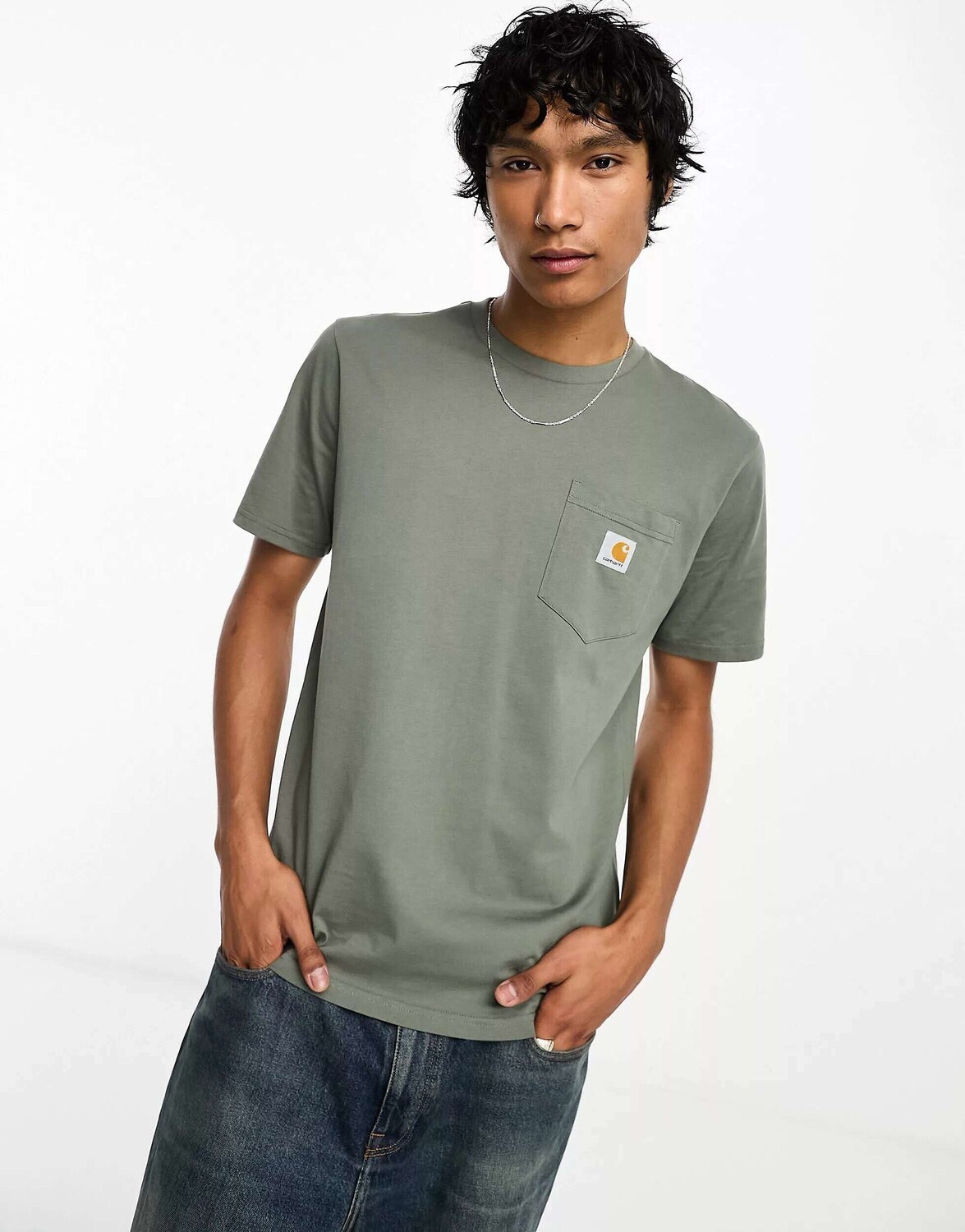 

Зеленая футболка с карманом Carhartt WIP, Зеленый