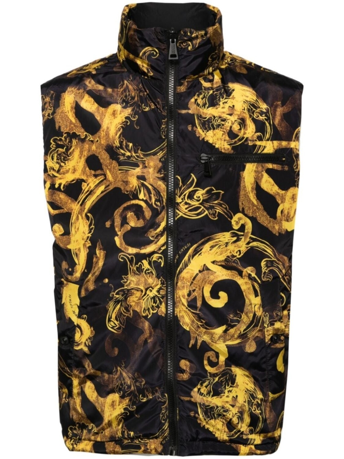 

Versace Jeans Couture дутый жилет с принтом, черный