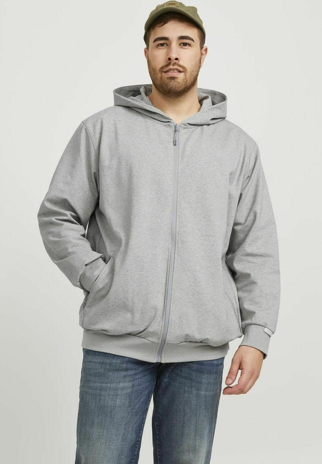 

Толстовка PLUS SIZE Jack & Jones, цвет light grey melange