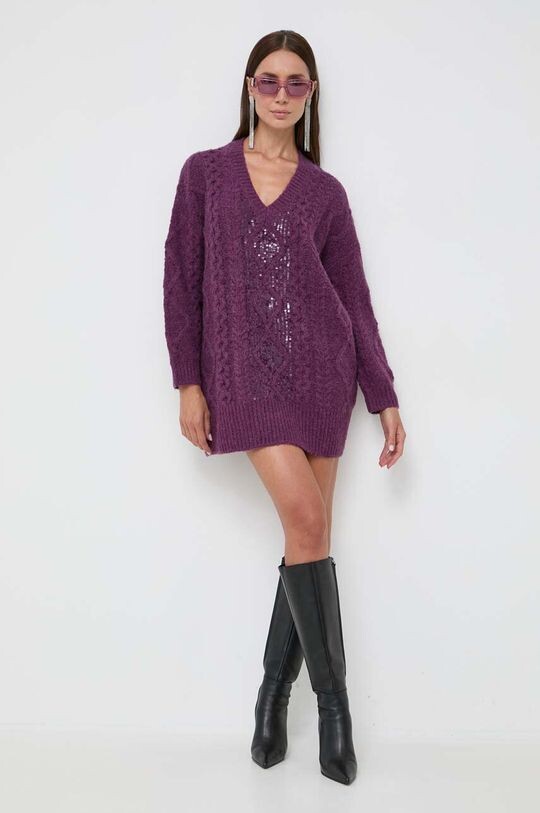 

Шерстяное платье Pinko, фиолетовый